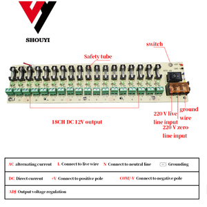 Chuyển mạch cung cấp điện tập trung cung cấp điện giám sát cung cấp điện hộp DC đầu ra 12V 30A 18ch 360W AC đầu vào 100-240V 10 ~ + 40 - Product Image 6