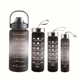 Lot de 4 Bouteilles d'Eau Sportives 4-en-1 Portables Demi-Gallon Anti-Fuite et Écologiques avec Logo Personnalisable, Paille et Cordon Inclus - Product Image 1