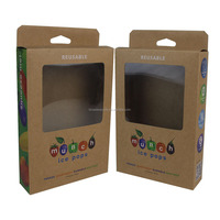 Boîte en papier de qualité alimentaire personnalisée en usine pour emballage de bâtonnets glacés, boîte en papier pliable recyclable pour crème glacée