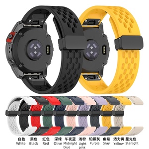 20mm 22mm 26mm cho <span class=keywords><strong>Garmin</strong></span> <span class=keywords><strong>Fenix</strong></span> 8 43mm 47mm 51mm Enduro <span class=keywords><strong>3</strong></span> màu đen gấp từ khóa thoáng khí lỗ Silicone dây đeo đồng hồ - Product Image 2