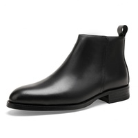 Nouvelles Bottes Chelsea Rétro Mi-mollet Décontractées et Habillées pour l'Hiver, en Cuir Véritable à Pois, à Enfiler, Imperméables et Antidérapantes
