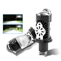 Phares LED 80W P5 H4 avec lentille, 12V 24V, mini lampe auto super lumineuse, feux de croisement et de route, ampoules double projecteur pour voiture et moto