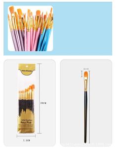 तेल वाटरकलर ऐक्रेलिक पेंट के लिए नायलॉन हेयर प्लास्टिक हैंडल के साथ 10 पीसी पेंट ब्रश सेट - Product Image 5