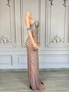 Boîte de nuit Bar Festival tenue chanteur danseur <span class=keywords><strong>robe</strong></span> de soirée femmes chanteur Jazz danse Costume plein strass <span class=keywords><strong>robe</strong></span> de soirée - Product Image 4