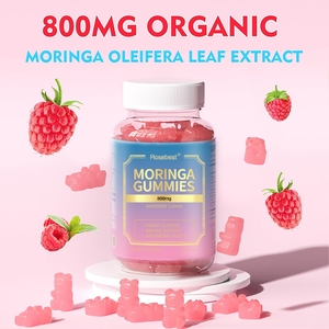 Suplementos em Gomas de Extrato de Folha de <span class=keywords><strong>Moringa</strong></span> Orgânica Pura com Sabor Natural de Framboesa 800mg, Atacado, Fornecedor Chinês Rosebest - Product Image 2