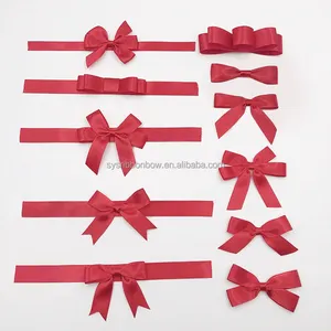 Candy plastic bag decoration satin ribbon bow with wire twist tie