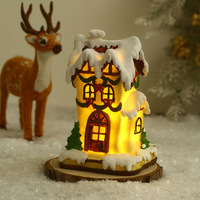 Décoration de noël résine petite maison Miniature paysage Art déco enfant/adolescent européen décoratif veilleuse cadeau