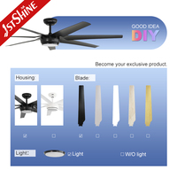 Ventilateur de plafond 1stshine 65 pouces, nouvelle taille, télécommande, décoration intérieure, pales réversibles, écologique, 6 vitesses, avec lumière LED