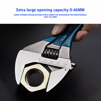 Llave Inglesa de Boca Ancha con Diseño Aerodinámico, Mordazas Delgadas, Ligera, para Espacios Pequeños, Servicio de Baños y Electrónica, Ajustable