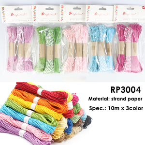Cordon artisanal torsadé Foska, couleurs assorties, 100% <span class=keywords><strong>corde</strong></span> en papier kraft naturel pour projets d'art et d'artisanat faits à la main - Product Image 2