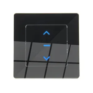 EU-Standard Smart Life Tuya App schwarz weiß Glasscheibe WiFi Smart Touchscreen Vorhangsc halter