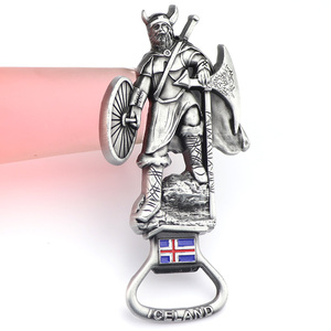 Bán buôn Viking Iceland lưu niệm du lịch biểu tượng tùy chỉnh 3D kim loại bia mở chai tủ lạnh nam châm - Product Image 3