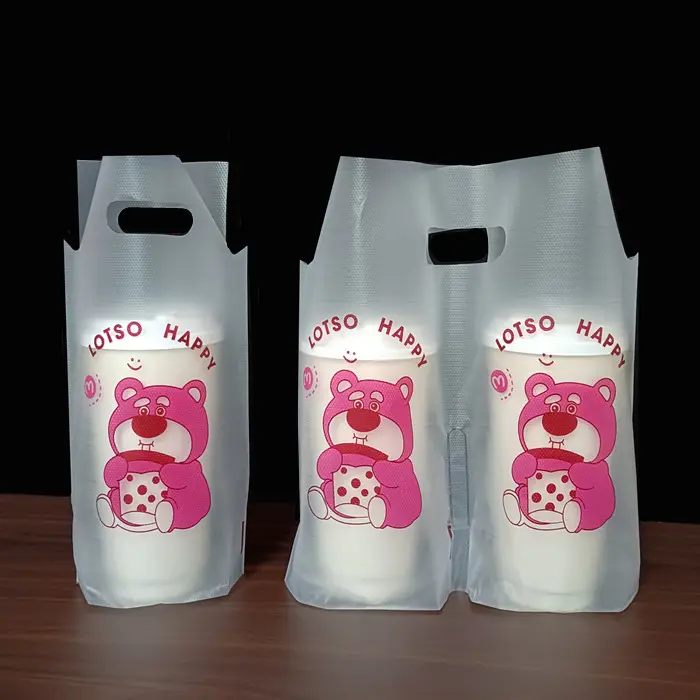 Индивидуальный пластиковый пакет, разработанный в Китае, одноразовый пакет для кофе, молока, чая, одна чашка, пакет для напитков