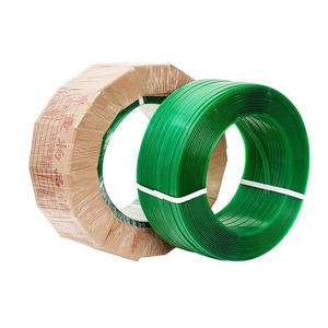 Venta al por mayor 16mm 19mm <span class=keywords><strong>PET</strong></span> Correa Banda Verde en relieve suave plástico poliéster paleta embalaje banda <span class=keywords><strong>PET</strong></span> flejado banda rollo - Product Image 2