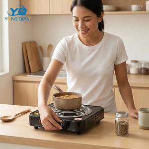 <span class=keywords><strong>Plaque</strong></span> chauffante <span class=keywords><strong>électrique</strong></span> multifonction à brûleur unique en fonte et acier inoxydable pour usage domestique - Product Image 5