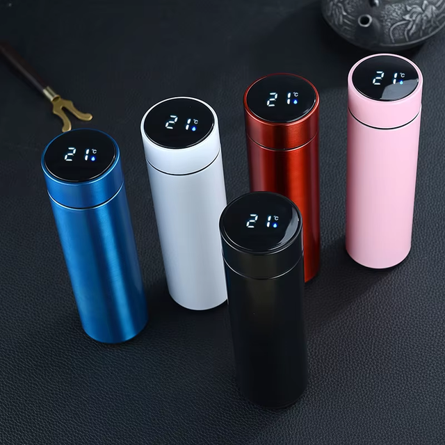 PT Wholesale 500ml Smart Water Bottle Stainless Steel Smart Water Bottle Digital Temperature Display Smart Thermos Bottle