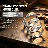 Collier de serrage robuste en acier inoxydable galvanisé à structure vissée pour raccordement de conduites mécaniques