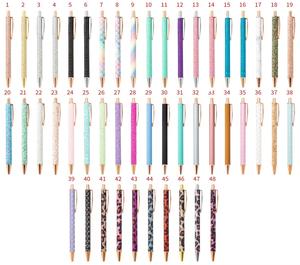 Bolígrafos retráctiles de Metal para la escuela, pluma de lujo rosa, negra, tinta, purpurina, rosa, dorado, con logotipo personalizado - Product Image 6