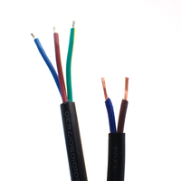 Cable de alimentación plano flexible de 2, 3 y 4 núcleos, cable eléctrico de PVC de cobre desnudo trenzado para uso general, de 2, 3 y 4 núcleos