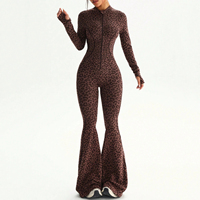 Nouvelle combinaison de yoga et de fitness pour femme SJ Cross-Border Foreign Trade, moulante, à manches longues, sexy, légèrement en nylon/spandex, longueur intégrale