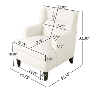 Wholesale Nordic Modern Style Leisure Wingback <b>Chair</b> Living Room Sofa Fabric Tufted Soft <b>Padded</b> Cushion Home Furniture - Product Image 2