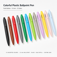 Pulpen Klik Ultra Ringan 10g ABS 1.0mm 12 Warna Logo Kustom Promosi Grosir