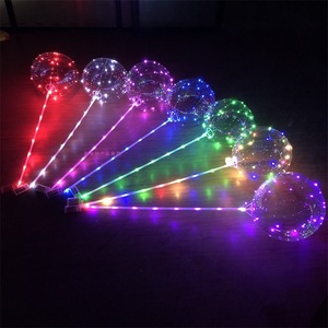 Ballons à l'hélium transparents de 20 pouces avec lumières LED pour la décoration de fêtes, mariages et anniversaires - Product Image 1