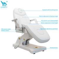 Table de massage électrique réglable SONKLY pour spa, salon de beauté, cils, chiropratique, avec LED marron, idéale pour hôtel