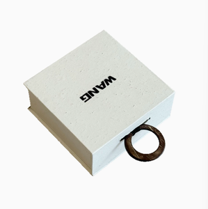 Ins style minimalist accessory storage packaging box with wooden <b>ring</b> hand-held made of paper universal flip-top jewelry box - Product Image 6