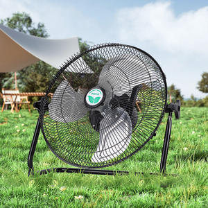 AC/DC式金属グリル12インチ3ピース充電式家庭用ソーラーファン、バッテリーファン付き - Product Image 5