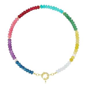 สร้อยคอประดับอัญมณีสีโดพามีนโลหะชุบทองสไตล์โบฮีเมียนคลาสสิกสำหรับผู้หญิงของขวัญ - Product Image 5