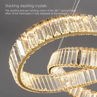 Magnifique Lustre de Plafond en Cristal de Fer Doré TOGETHER Hôtel, Suspension Luxueuse en Cristal, Lampe Pendentif