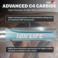 Tideway Prix usine Fraise droite en carbure à 2 dents avec queue de 6, 8, 12 mm pour le travail du bois CNC OEM ODM