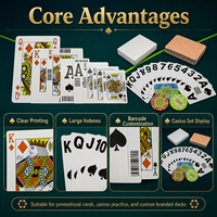 Cartes de poker Baccarat personnalisables en plastique et papier, format jumbo, 350 g/m², avec code-barres pour cartes de jeu de casino et logo personnalisé