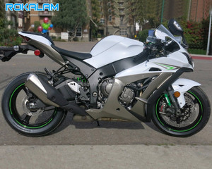Carenados Blancos y Grises para <span class=keywords><strong>Kawasaki</strong></span> <span class=keywords><strong>Ninja</strong></span> ZX-10R 16 17 18 19 20 <span class=keywords><strong>ZX10R</strong></span> <span class=keywords><strong>2016</strong></span> 2017 2018 2019 2020, Carenado de Motocicleta de Repuesto - Product Image 1