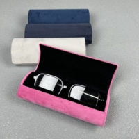 Ensemble de boîtes à lunettes en velours et métal, best-seller, plusieurs couleurs, collection de boîtes à lunettes de soleil avec logo personnalisé Joyeux Noël
