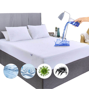 <strong>Wholesale</strong> Soft Breathable Terry <strong>Mattress</strong> <strong>Protector</strong> Waterproof Bed Mat Plain for Home Hospital and Hotel Use - Product Image 1