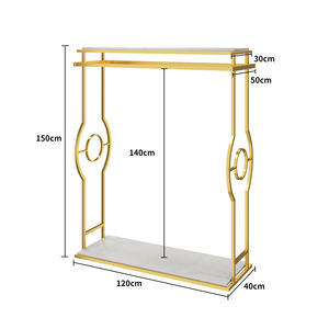 Présentoir de <span class=keywords><strong>boutique</strong></span> Étagère à vêtements dorée brillante Magasin de vêtements pour femmes Présentoir à vêtements - Product Image 5