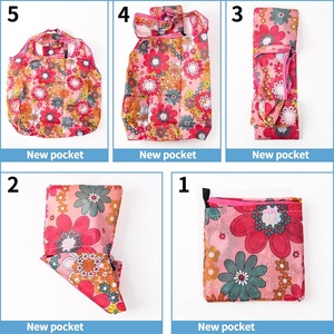 Bolsa plegable de alta calidad de fábrica de Vietnam, bolsa de compras reutilizable plegable ecológica de poliéster impermeable personalizada - Product Image 5