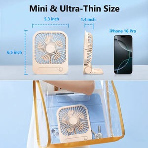 Ventilador Magnético de Escritorio Eary 180. Ventilador de Aire Recargable de 4 Velocidades Ajustables, 1200mAh, Ultrafino, USB, para Cocina y Gimnasio - Product Image 3