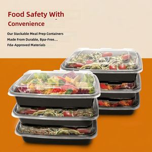 Contenants alimentaires Deli Meal Prep 32 oz à 1 compartiment avec couvercle transparent |   Boîte micro-ondable, congélable et lavable au lave-vaisselle - Product Image 5