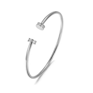 Jewelry 925 <b>Silver</b> 18K Gold Adjustable Diamond Cuff Zircon <b>Bangle</b> <b>Bracelet</b> - Product Image 4