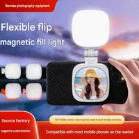 Lampe LED magnétique transfrontalière pour smartphone, portable, pliable et réglable, pour la photographie, l'embellissement des selfies et l'éclairage d'appoint pour le maquillage
