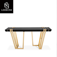 Petite console noire en bois pour hall d'entrée Offre Spéciale de luxe en acier inoxydable doré table console d'entrée en plexiglas