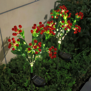 Solar Christmas Berry Garden <b>Light</b> <b>Led</b> Solar Powered Outdoor Decorative Flower Lawn Stake Water Resistant - Product Image 1