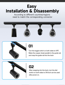 Parça raylar RGB ışık 12W ray lambası <span class=keywords><strong>2</strong></span> kablolu <span class=keywords><strong>3</strong></span> kablolu 4 kablolu parça raylar için hoparlör dükkanı odası açık - Product Image 5