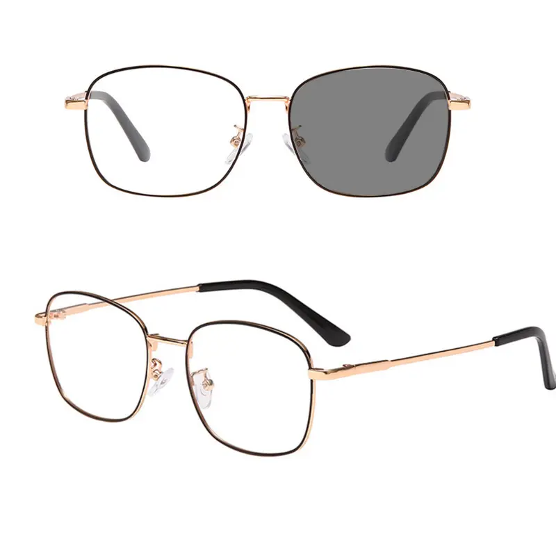6639 Fashion Wholesale Photochromic frames eyeglasses metal optical blue light blocking glasses