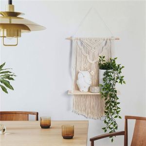Decoraciones de negocios Macramé mexicano Colgante de pared Decoración grande para sala de estar Seagrasss <span class=keywords><strong>Hamaca</strong></span> de frutas y verduras Multicolor - Product Image 2