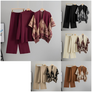 Completo Casual in <span class=keywords><strong>Viscosa</strong></span> Lavorata a Maglia per <span class=keywords><strong>Donna</strong></span>, Maglione a Collo Alto Antirughe Autunno-Inverno - Product Image 2