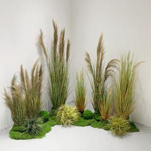 Plante artificielle en pot de roseau <span class=keywords><strong>vert</strong></span> en plastique pour décoration de jardin et intérieur, plantes artificielles en roseau - Product Image 3